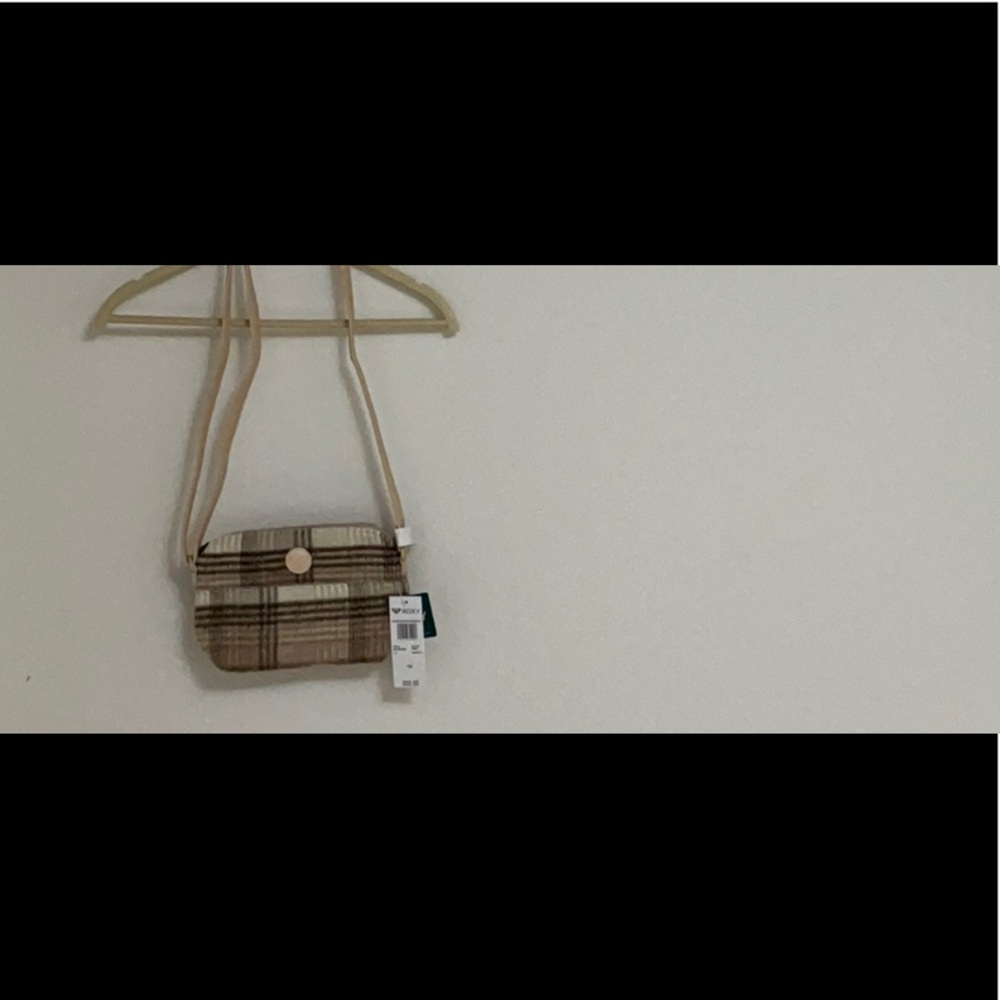 Roxy Beige and Brown Plaid Crossbody Bag